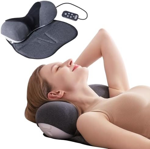 ALPHAY Cervical and Shoulder Massage Pillow, Portable Neck Traction Device, Dynamic Massage, Graphene Heating, Shoulder and Neck Relax Device