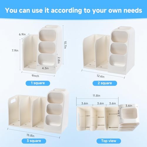 Multifunctional & Retractable Office Desk Organizer and Bookshelf, Small Space Desk Organizer with Magazine File Holder and Pen Holder,Desk Accessories & Workspace Organizers Office Supplies