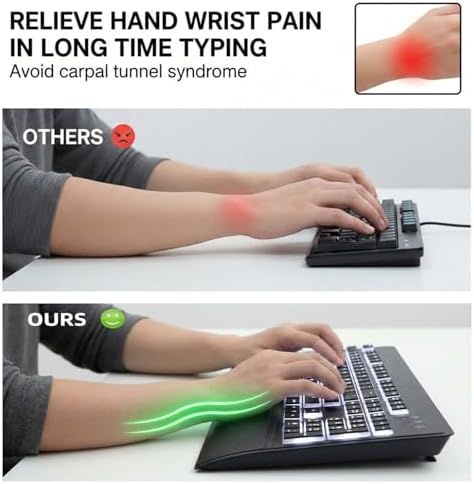 Large Print Backlit Keyboard, Wired USB for Seniors & Low Vision