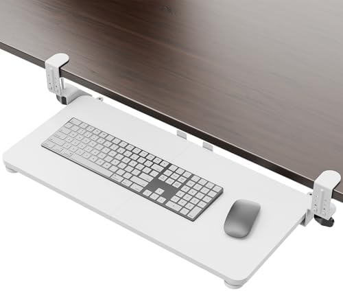 Large Keyboard Tray Under Desk, Pull Out Keyboard & Mouse Tray for Typing