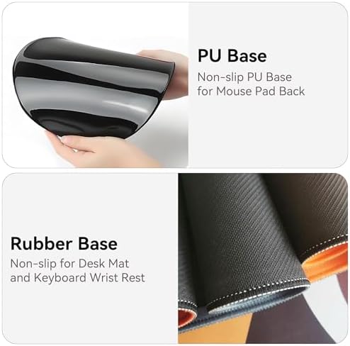 Desk Mat Set + Keyboard and Mouse Pad with Wrist Rest Support,4-in-1 Large Mousepad Computer Mats for Desktop Home & Office-Pink Bowtie
