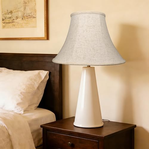 Linen Bell Lampshade, 6" x 13" x 10", Replacement Lamp shade, Pack 1