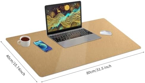 Bloss Gold Desk Mat, PU Large Mouse Pad for Desk, Desk Matt for Desktop, Desk Pad Mat Waterproof, Computer Mat for Office/Home/Decor/Desk Protector(31.5 x 15.7 Inches)