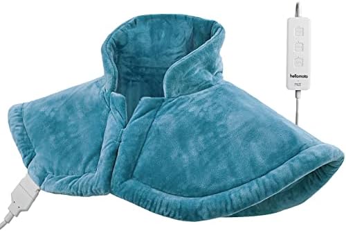 Weighted Heating Pad for Neck and Shoulders Pain Relief, 2lb Electric Heating Pad with Auto- Off - 20'' x 25'', Blue