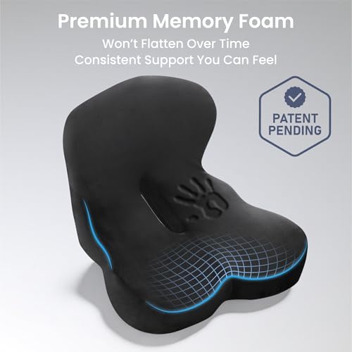 Alcedo Ergonomic Memory Foam Seat Cushion for Office Chair & Wheelchair