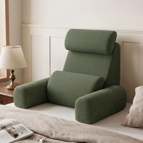 Blissful Diary Reading Pillow with Adjustable Neck & Lumbar Support, Green