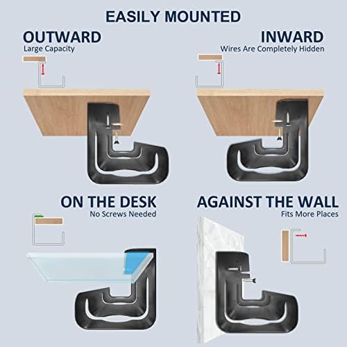 Qiyuan Under Desk Cable Management Tray, 2-Pack No-Drill 16" Cable Raceway