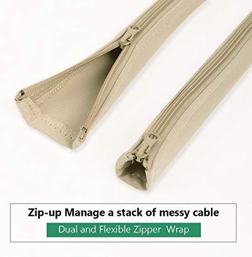 StangH Cable Management kit Sleeve Organizer, 19 Inch, 4 Pieces -Beige