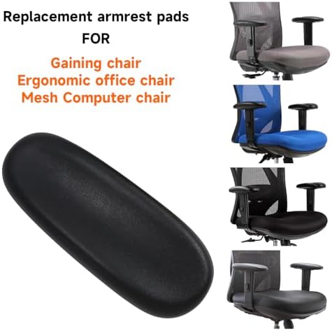 Office Chair Arm Replacement,Gaming Chair Replacement Armrest Arm Pads Universal 4" Mounting Hole Parts(Set of 2) Black
