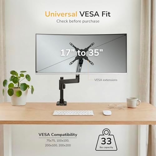 Mount-It! Heavy Duty Monitor Mount for 17-35" Ultrawide Monitors, 33 Lbs