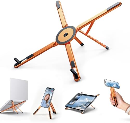 Portable Laptop Stand, 3-in-1 Magnetic Foldable Adjustable, for Desk