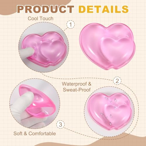 PATIKIL Gel Wrist Rest, Wrist Support for Mouse Heart Shape Ergonomic Mouse Pad Soft Silicone Support Comfortable Cushion for Computer Gaming Office Home, Pink