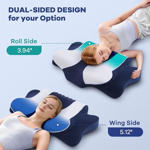 DONAMA Cervical Pillow for Neck Pain, Ergonomic Memory Foam Contour Pillow