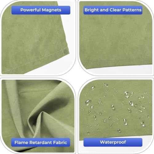 6 Pcs Fluorescent Light Covers for Ceiling Lights Green Olive Grunge Matte Magnetic Light Filters Decorative for Classroom Office Hospital Home 4x2 Ft