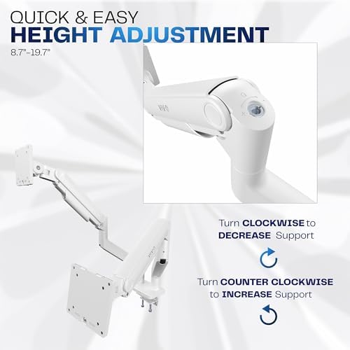 VIVO Heavy Duty Dual Ultra-Wide Monitor Tension Arm, Up to 45 inch Screens, Holds 44 lbs per Arm, Premium Desk Mount Monitor Stand for 2 Ultrawides, White, STAND-V200VW