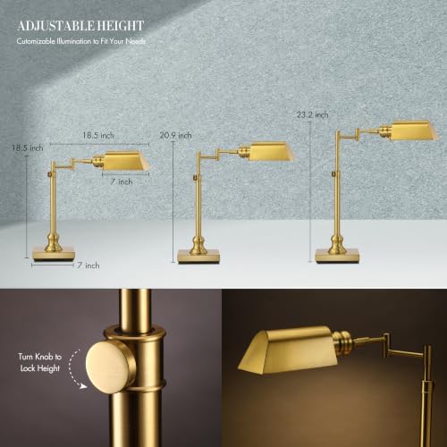 O'Bright Arcadia Pharmacy Desk Lamp, Antique Brass