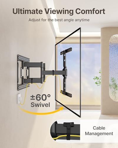 monTEK 1.1-Inch Ultra Slim Full Motion TV Wall Mount for 37-75 Inch TVs