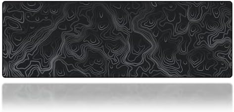 Gamer Boss - Gaming Mouse Pad - 36 x 12 Inches - 4mm Thick with Stitched Edges, Non-Slip Rubber Base, Premium Cloth Mousepad, Desk Mat for Laptop, Keyboard, Computer & PC (Extended, Topographic)