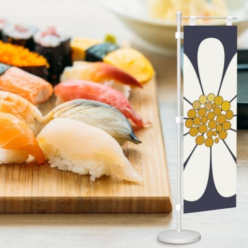 Daisy-White Floral Design Deluxe Desk Flag Set, 12 x 4 Inch Miniature Table Flag with 14" Pole & Stand Base