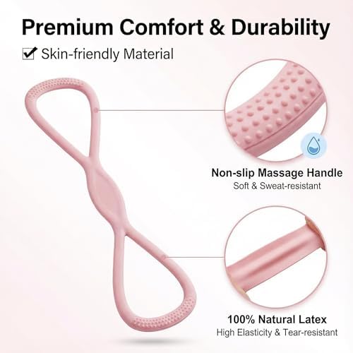 Resistance Bands, Figure 8 Resistance Bands for Women Men, 8 Shaped Resistance Rubber Band for Arms, Back, Shoulder Stretch with Handles, Not Break, Portable