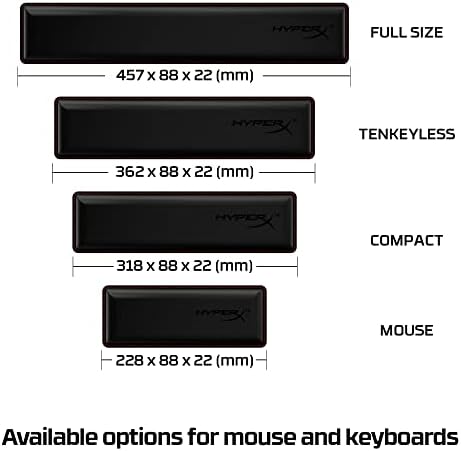 HyperX Wrist Rest – Tenkeyless – Cooling Gel – Memory Foam – Anti-Slip,Black