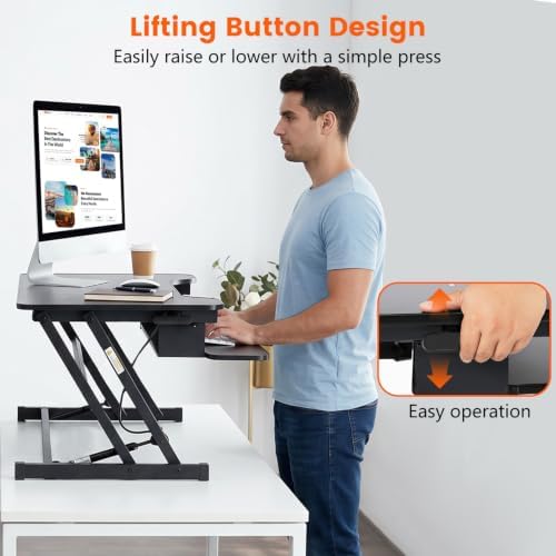 PayLessHere 32" Standing Desk Converter,Height Adjustable Desk Riser