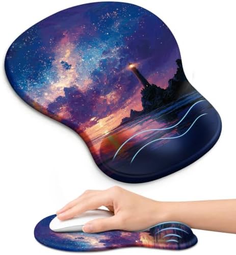 Ergonomic Mouse Pad with Wrist Rest, Gel Wrist Support, Sunrise