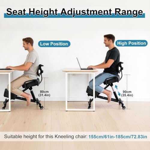 Ergonomic Kneeling Chair with Backrest & Lumbar Support