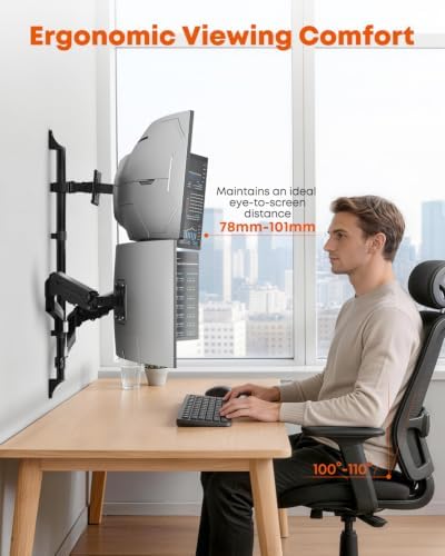 PUTORSEN Triple Monitor Wall Mount for Up to 49" Screens, Holds 44 lbs