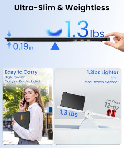14" Laptop Screen Extender, Ultra Lightweight & Portable Monitor
