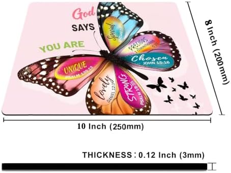 Pink Butterfly DOD Says You are Special Mouse Pad, Cute Mouse Pads Desk Pad for Desk with Non-Slip Rubber Base