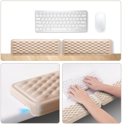 MOSISO Arm Rest for Desk, L-Shaped Desk Elbow Pad for Desk, Apricot