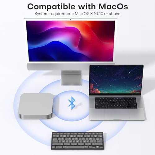 OMOTON Ultra-Slim Wireless Keyboard for Mac (MacOS 10.10+), Compact Size