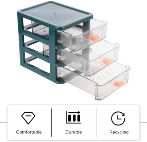 Transparent Desktop Storage Box 3 Layer Drawer Organizer