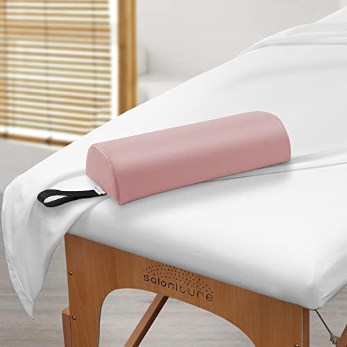 Saloniture Half Round Neck Massage Table Bolster Pillow Pad - 13 x 6 x 3 Inch - Pink