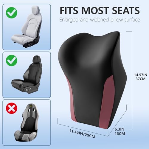 BABUR Car Neck Pillow, Headrest Pillow with Adjustable Strap for Driving