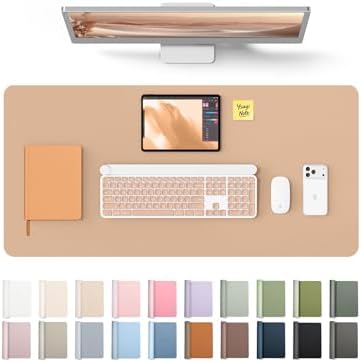 YSAGi Leather Desk Protector, Office Mat, Large Mouse Mat, Non-Slip PU Leather Blotter, Laptop Desk Pad, Waterproof Writing Pad for Office and Home (Latte, 31.5" x 15.8")