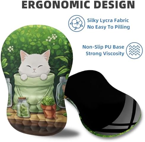 Ergonomic Mouse Pad with Wrist Rest, Memory Foam Wrist Support,Massage Bump
