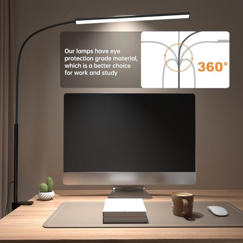 LED Desk Lamp with Clamp, 1200 Lm Eye-Caring Desk Light for Home Office,Pro