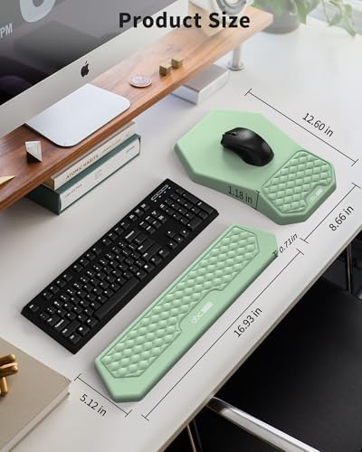 Ergonomic Mouse Pad with Wrist Rest & Keyboard Wrist Rest Support Set
