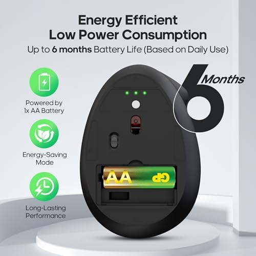 Ergonomic Vertical Mouse, Silent Wireless Bluetooth Mouse