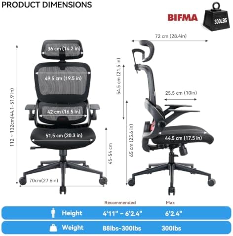 SIHOO B100 SE Ergonomic Office Chair, Desk Chair with Lumbar Support