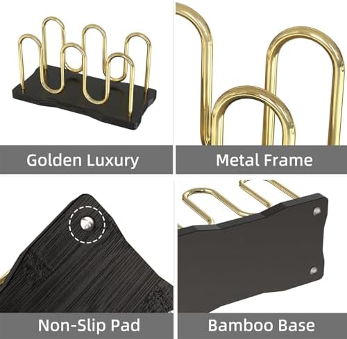 Mail Holder Organizer Countertop, Metal Letter Holder Sorter (Black)