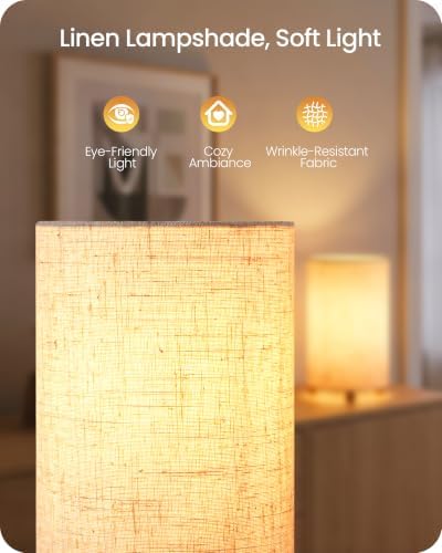 Small Table Lamps Set of 2, 8.1" Bedside Lamps Set 2 for Bedroom
