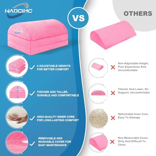 Foot Rest for Under Desk at Work, Foot Stool with Washable Cover, Comfortable Office Desk Accessories, Footrest with 3 Adjustable Heights, for Offices Gaming Chair, for Leg Support
