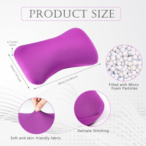 Thyle 2 Pcs Bead Neck Pillow 15 x 8 Inch Bone Shape Pillow, Black, Violet