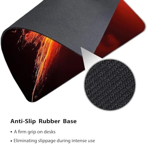 9.5x7.9 Inch Office/Gaming Mouse Pad, Tungurahua Volcano in Ecuador Exploding at Night Nature and Geology, Cute Anti-Slip Mat for Desk Decor