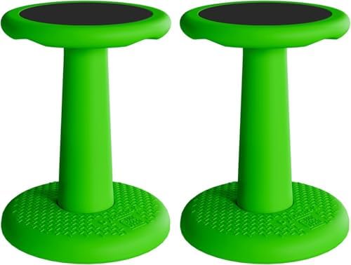 Kids Wobble Stools, 2-Pack, 17.7-Inch Active Seating, Green