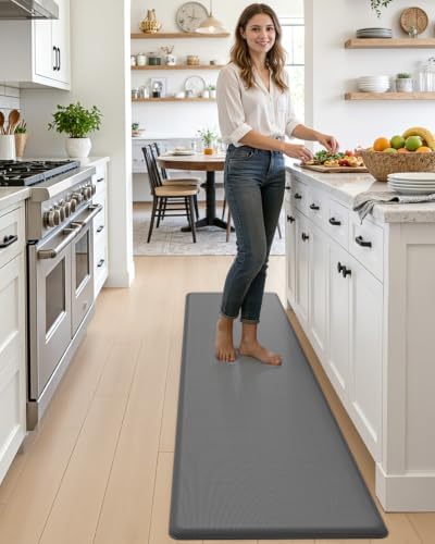 DEXI Anti Fatigue Kitchen Floor Mat Cushioned Standing Runner 70x20, Grey