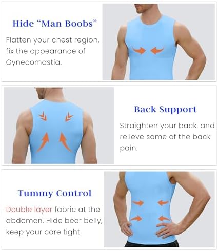 Compression Shirt Men Slimming Body Shaper Vest Crewneck Workout Tank Top